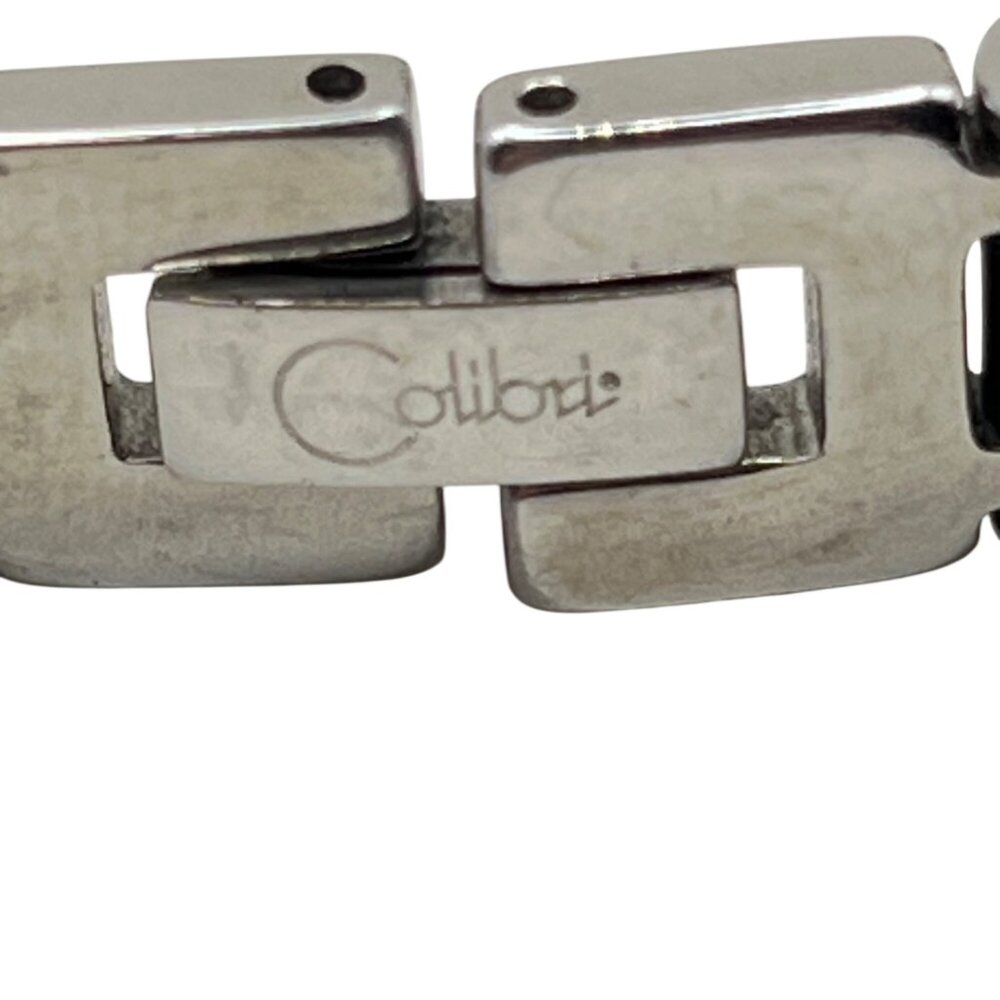 Colibri Stainless Steel Bracelet Black Silver Tone Biker Chain Link Mens 7.75 - Picture 4 of 7